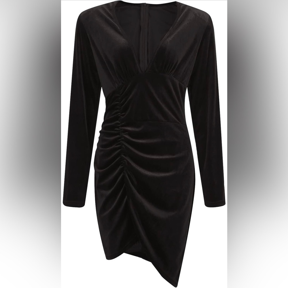 Women’s medium sexy deep v neck velvet dress